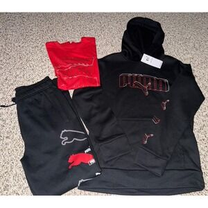 PUMA Boys' Core Logo‎ Sweatshirt , Jogger Pants &  Shirt Size Medium